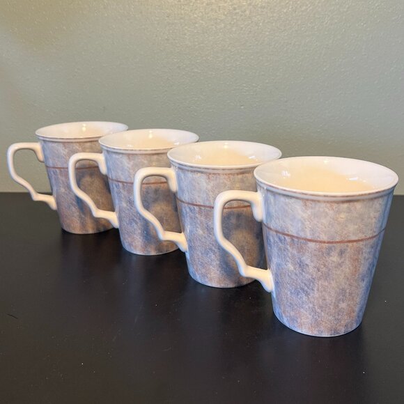 Set of 4 222 Fifth LAVENDER FIELD Fine Porcelain Cups Mugs - Picture 2 of 10